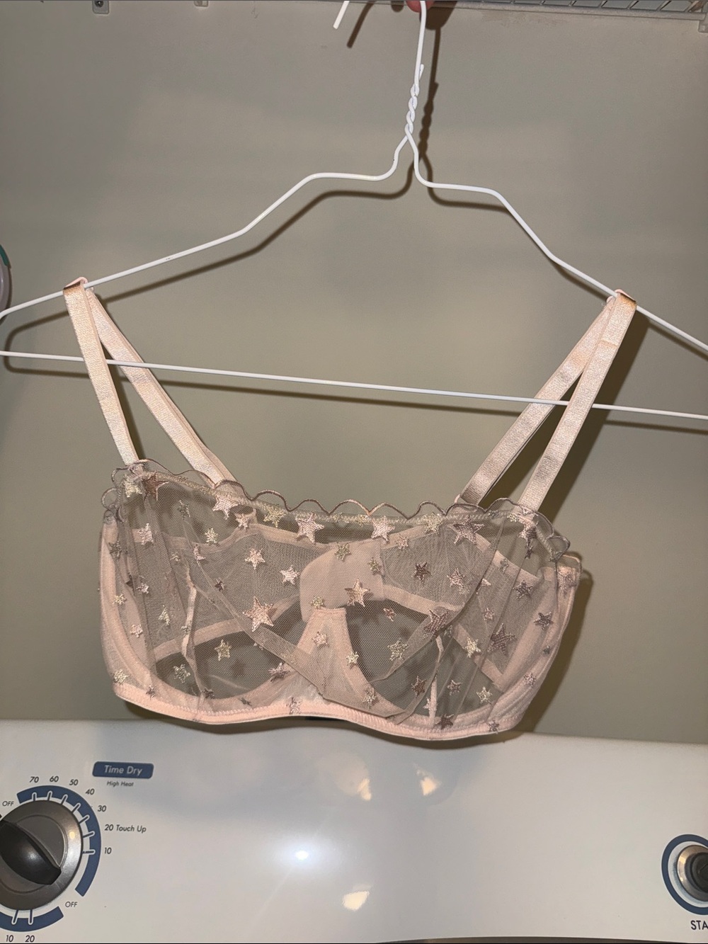 Victoria’s Secret Sheer Star Embroidered Bralette - Pale Pink